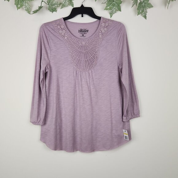 Nine West Vintage America Tops - Nine West Vintage America Collection Size M Lilac Long Sleeve Stretch Top NWT